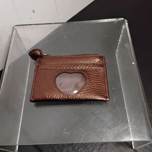 Brighton Brown Leather Card Holder with Heart Detail